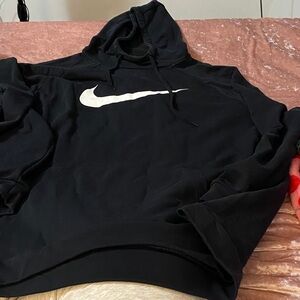 Nike Black Hoodie with White Swoosh